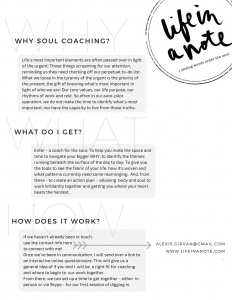 About Soul Coaching_Life In A Note